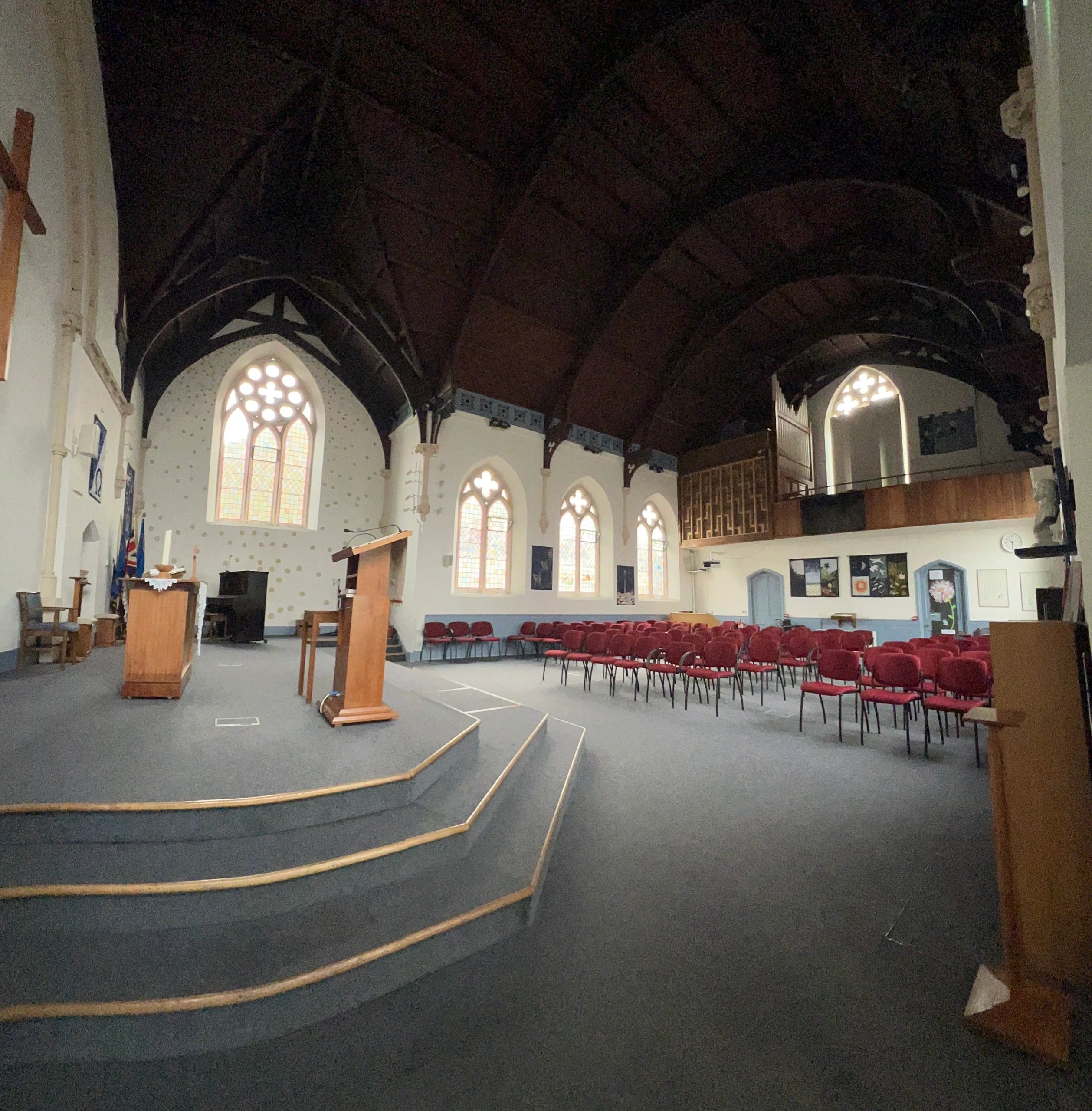 Large community venue interior after cleaning